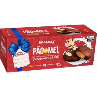 Pão de mel cobertura de chocolate ao leite - Caixa Presente